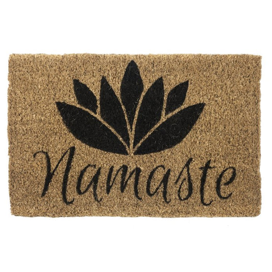 Wycieraczka ręcznie tkana: Namaste.